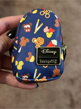 Disney nuiMOs Loungefly Navy Snack Icon Mini Backpack with Minnie Mouse doll